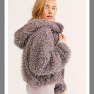 Free People New Gray Zuri Parka/shaggy coat